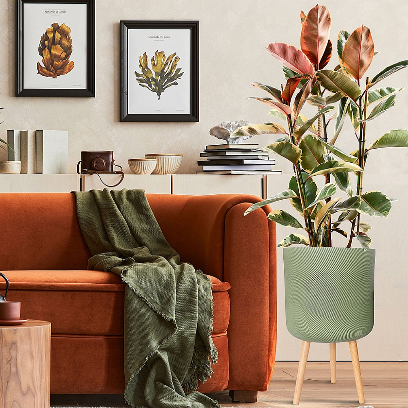 Кашпо Флоу Ваза с подставкой зеленое_3