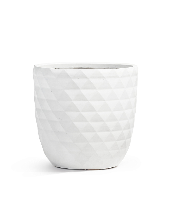Кашпо Эрго Даймонд чаша-конус белый камень_