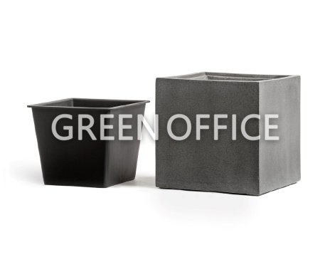 Кашпо Эффектори Бетон куб темно-серый бетон - Фото 3