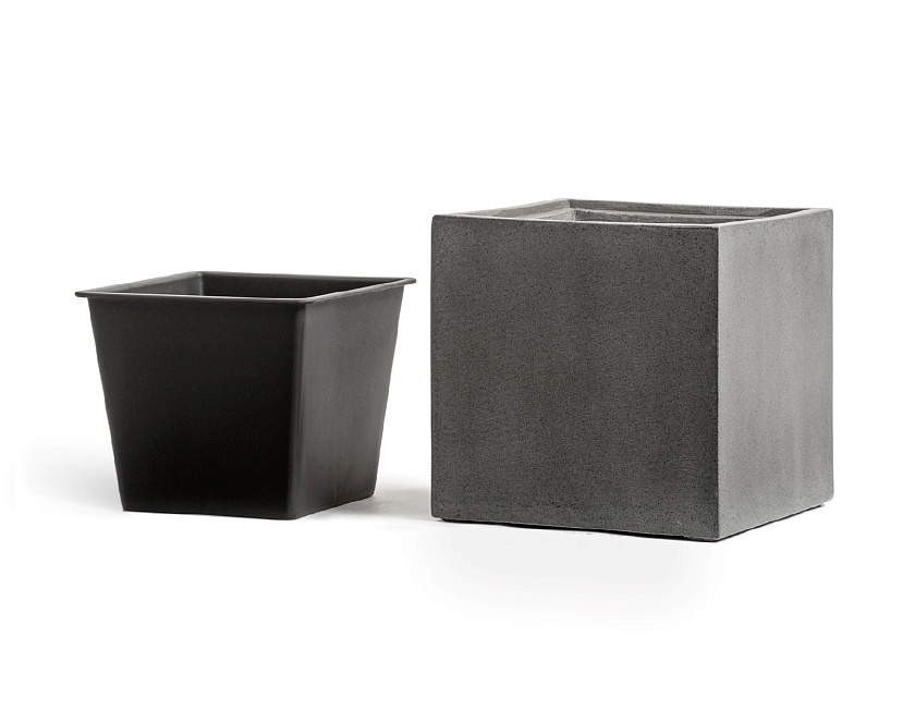 Кашпо Эффектори Бетон куб темно-серый бетон_3