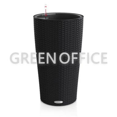 Кашпо Lechuza Cilindro Cottage (графитовый черный) - Фото 1