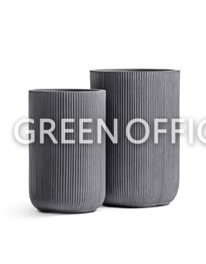 Кашпо Эрго Джет высокий цилиндр дымчато-серый бетон - Фото 1
