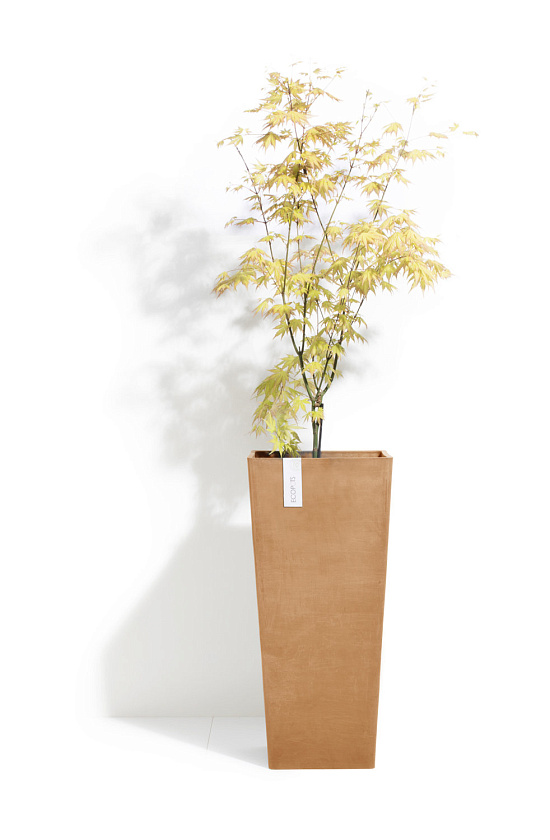 Кашпо Экопотс Роттердам высокое терракотовое_1