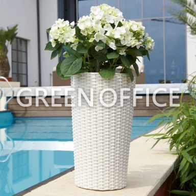 Кашпо Lechuza Cilindro Cottage (белый) - Фото 7