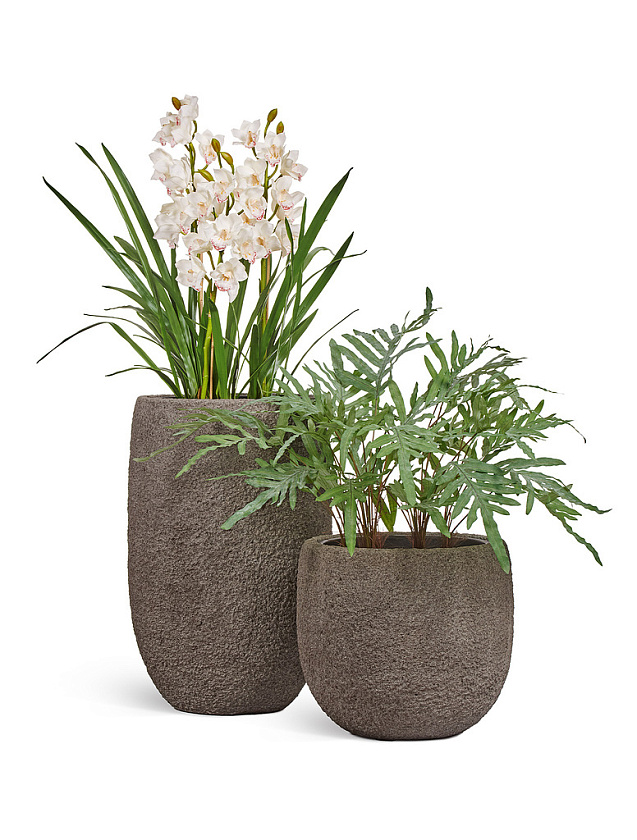 Кашпо Эффектори Терра Высокая чаша серый беж_6