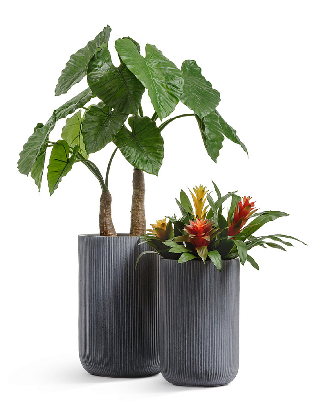 Кашпо Эрго Джет высокий цилиндр дымчато-серый бетон_3