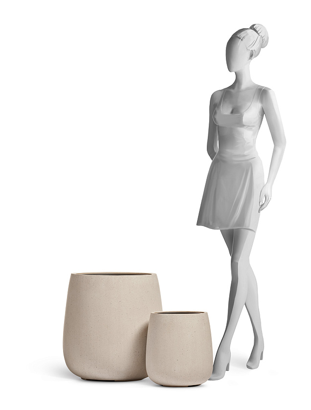 Кашпо Эффектори Бетон Дизайн -Чаша Белый песок_8