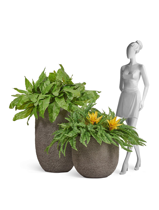 Кашпо Эффектори Терра Чаша Классик серый беж_6