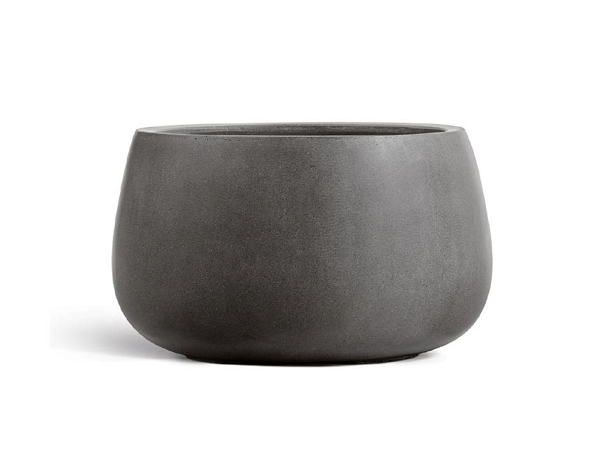 Кашпо Эффектори Бетон Низкая чаша Тёмно-серый бетон_2