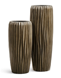 Кашпо Эффектори Металл высокий конус Дизайн Вейв Черная бронза