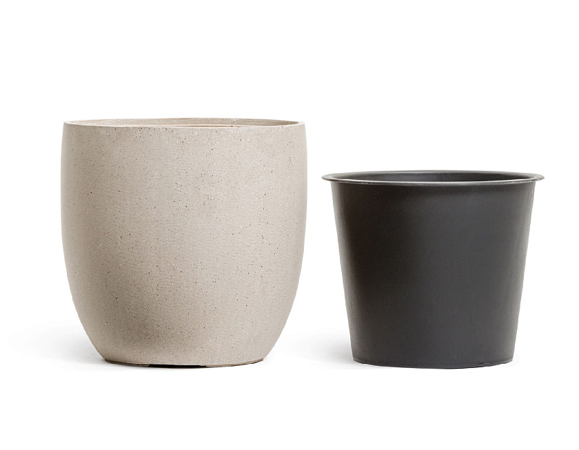 Кашпо Эффектори Бетон округлый конус белый песок_3