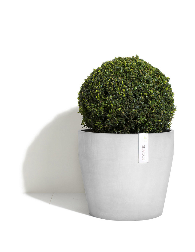 Кашпо Экопотс Санкара светло-серое_