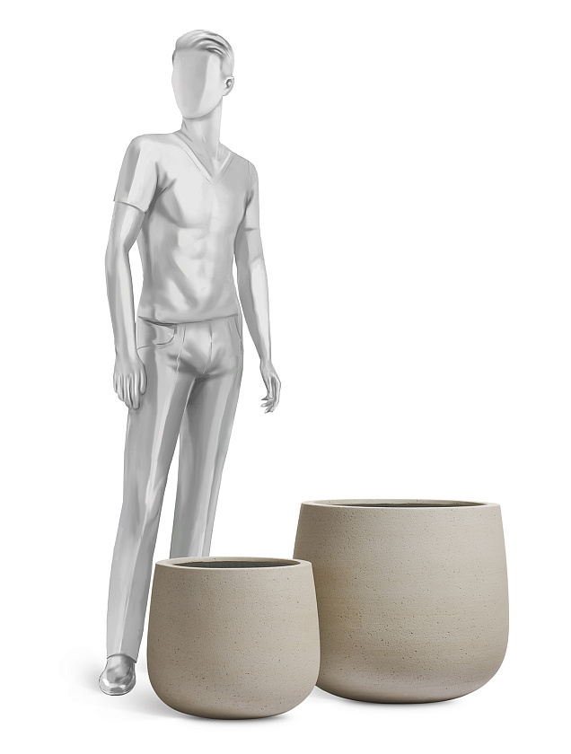 Кашпо Эрго Файн Рок Дизайн-чаша Классик Белый песок_4