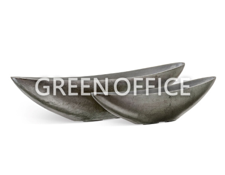 Кашпо Эффектори Металл Ваза-Лодка Стальное серебро - Фото 1