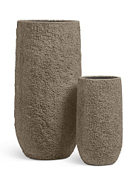 Кашпо Эффектори Терра Высокий конус серый беж