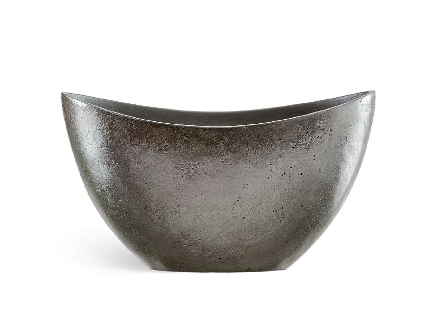 Кашпо Эффектори Металл Ваза-Лодка малая Стальное серебро_2