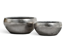 Кашпо Эффектори Металл Низкая полусфера Стальное серебро