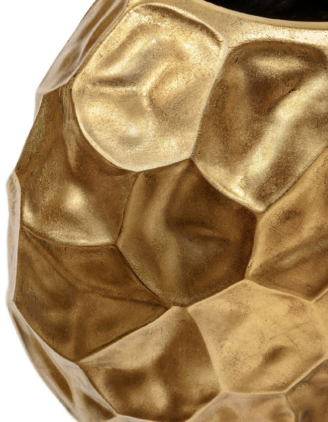 Кашпо Эффектори Металл Плоская сфера Дизайн Крампл Сусальное золото_4