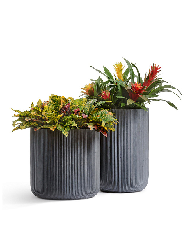 Кашпо Эрго Джет высокий цилиндр дымчато-серый бетон_1