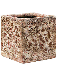 Кашпо Lava cube relic pink (glazed inside)