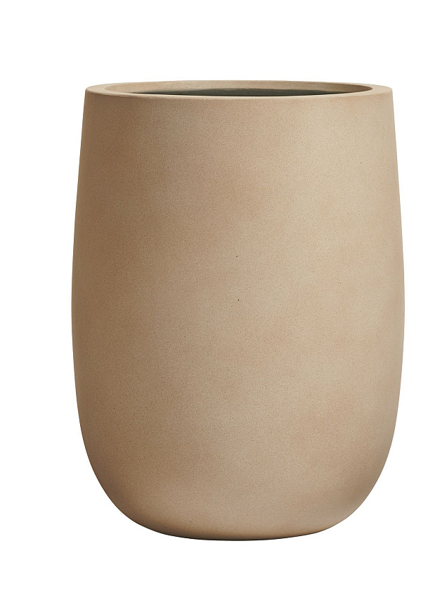 Кашпо Эрго Файн Рок Высокая округлая чаша Песок теплый беж_2