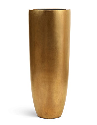 Кашпо Эффектори металл высокий гигант округлый конус сусальное золото