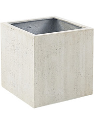Кашпо Grigio cube antique white-concrete 2