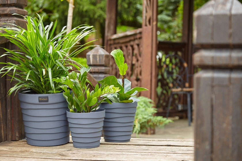 Кашпо Дюна со вторым дном (антрацит)_1