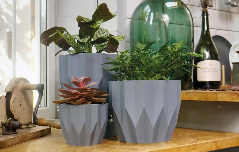 Кашпо Геометрия (Серый)_3