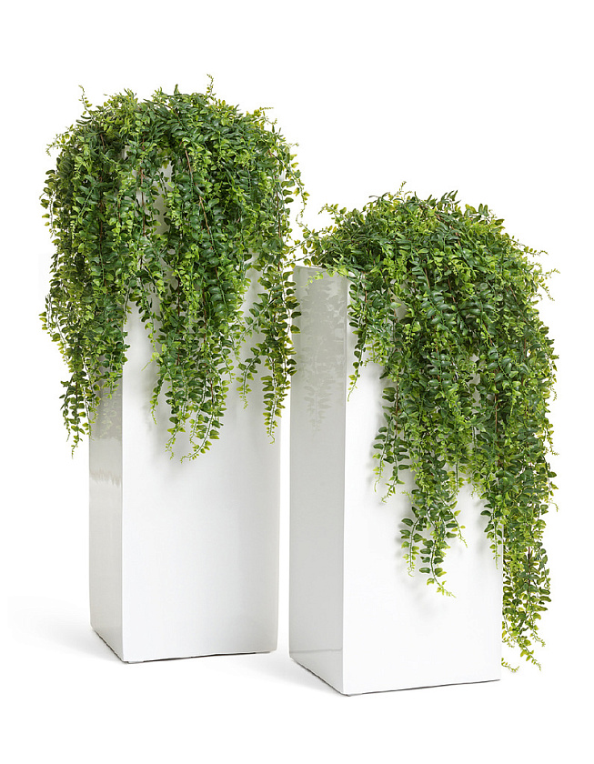 Кашпо Эффектори Глосс высокий куб белый глянцевый лак_6