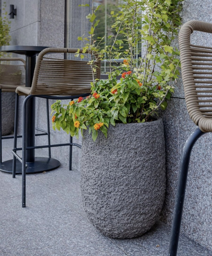 Кашпо Эффектори Терра Высокая чаша серый беж_11