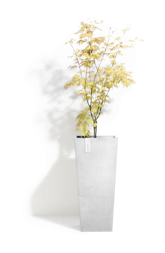 Кашпо Экопотс Роттердам  высокое светло-серое_1