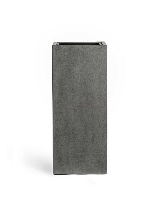 Кашпо Эффектори Бетон высокий куб темно-серый бетон_4