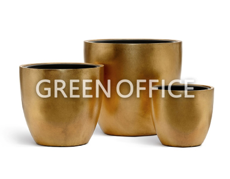 Кашпо Эффектори Металл округлый конус сусальное золото - Фото 1