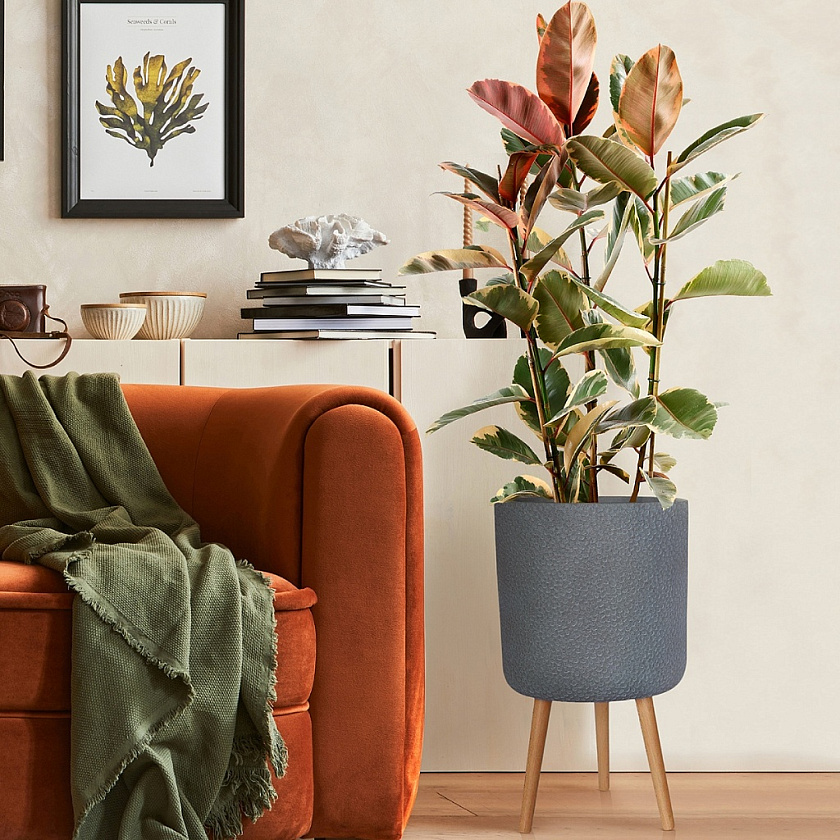 Кашпо Урбан Круглое с подставкой антрацит_2