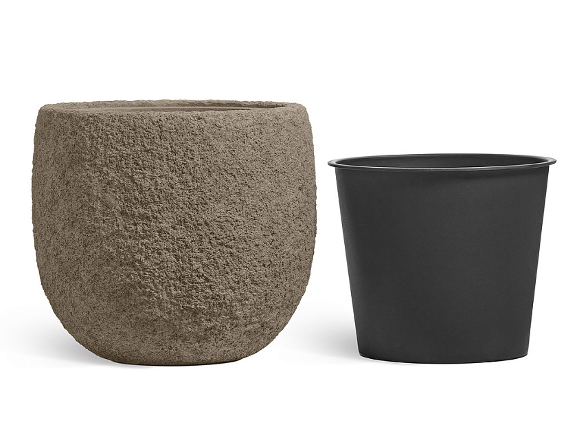 Кашпо Эффектори Терра Чаша Классик серый беж_1