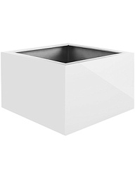 Кашпо Argento low cube shiny white