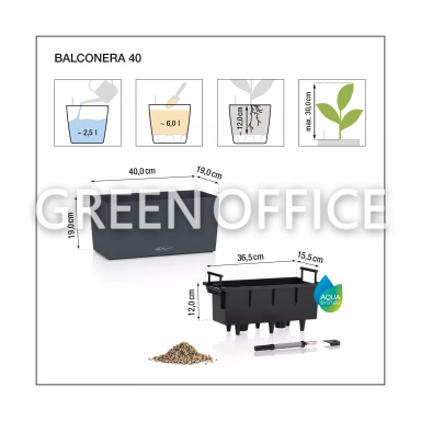 Кашпо Lechuza Balconera Stone 40 (светло-бежевый) - Фото 2