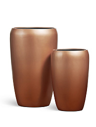 Кашпо Эффектори Металл высокий округлый конус лаковое темное золото