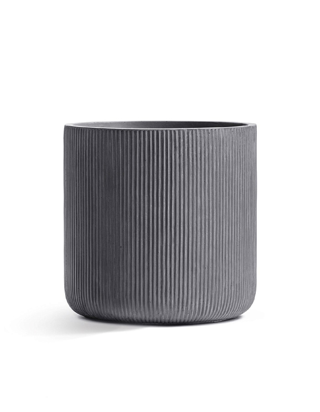 Кашпо Эрго Джет цилиндр дымчато-серый бетон_