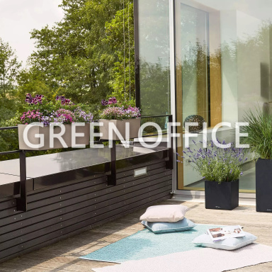 Кашпо Lechuza Balconera Stone 100 (песочный белый) - Фото 5