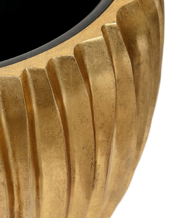 Кашпо Эффектори Металл Чаша Дизайн Вейв Сусальное золото_4