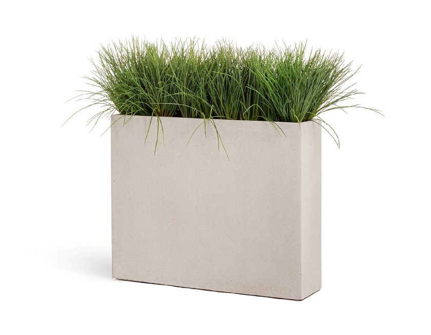 Кашпо Эффектори Бетон высокий девайдер белый песок_3