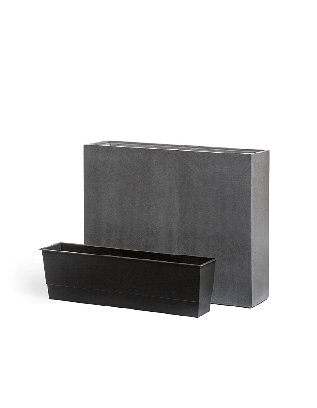 Кашпо Эффектори Бетон высокий девайдер темно-серый бетон_2