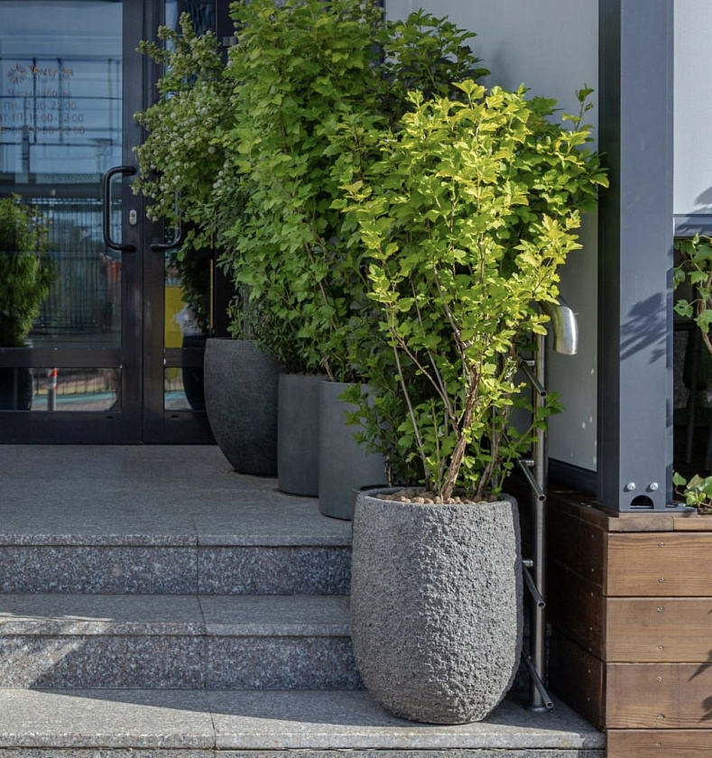 Кашпо Эффектори Терра Чаша Мидл серый беж_10