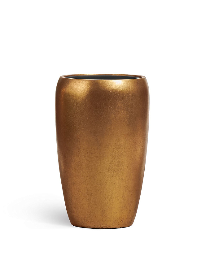 Кашпо Эффектори Металл высокий округлый конус сусальное золото_5