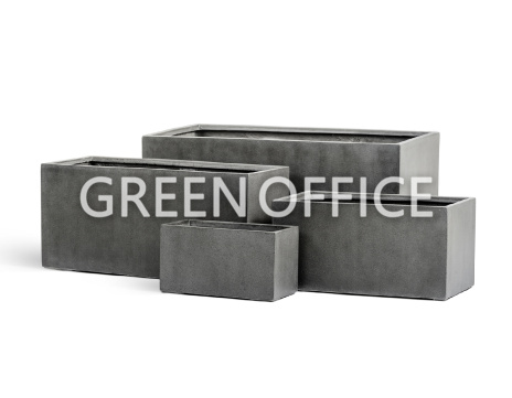 Кашпо EFFECTORY BETON низкий прямоугольник темно-серый бетон