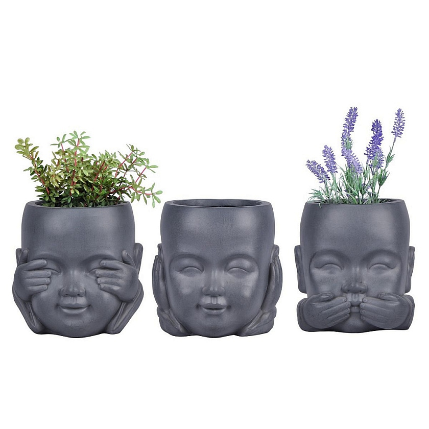 Кашпо Голова малыша-монаха (не вижу)_1