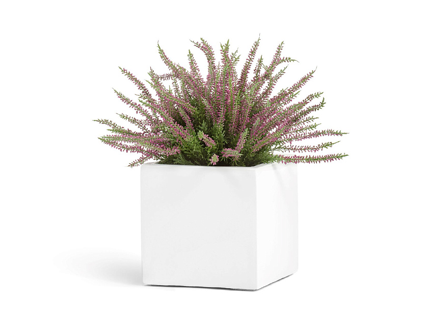 Кашпо Эффектори Глосс куб белый глянцевый лак_3