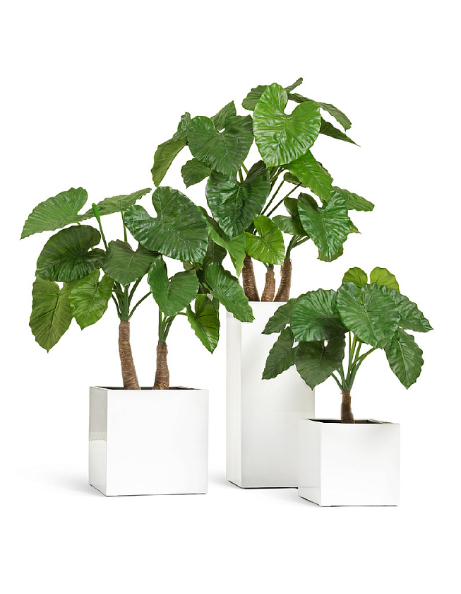 Кашпо Эффектори Глосс высокий куб белый глянцевый лак_7